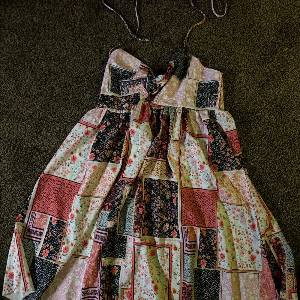 Floral Patchwork Halter sundress  Dress